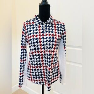 San Soleil Long Sleeve Plaid Top